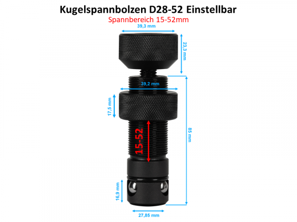 Kugelspannbolzen D28-52mm Einstellbar